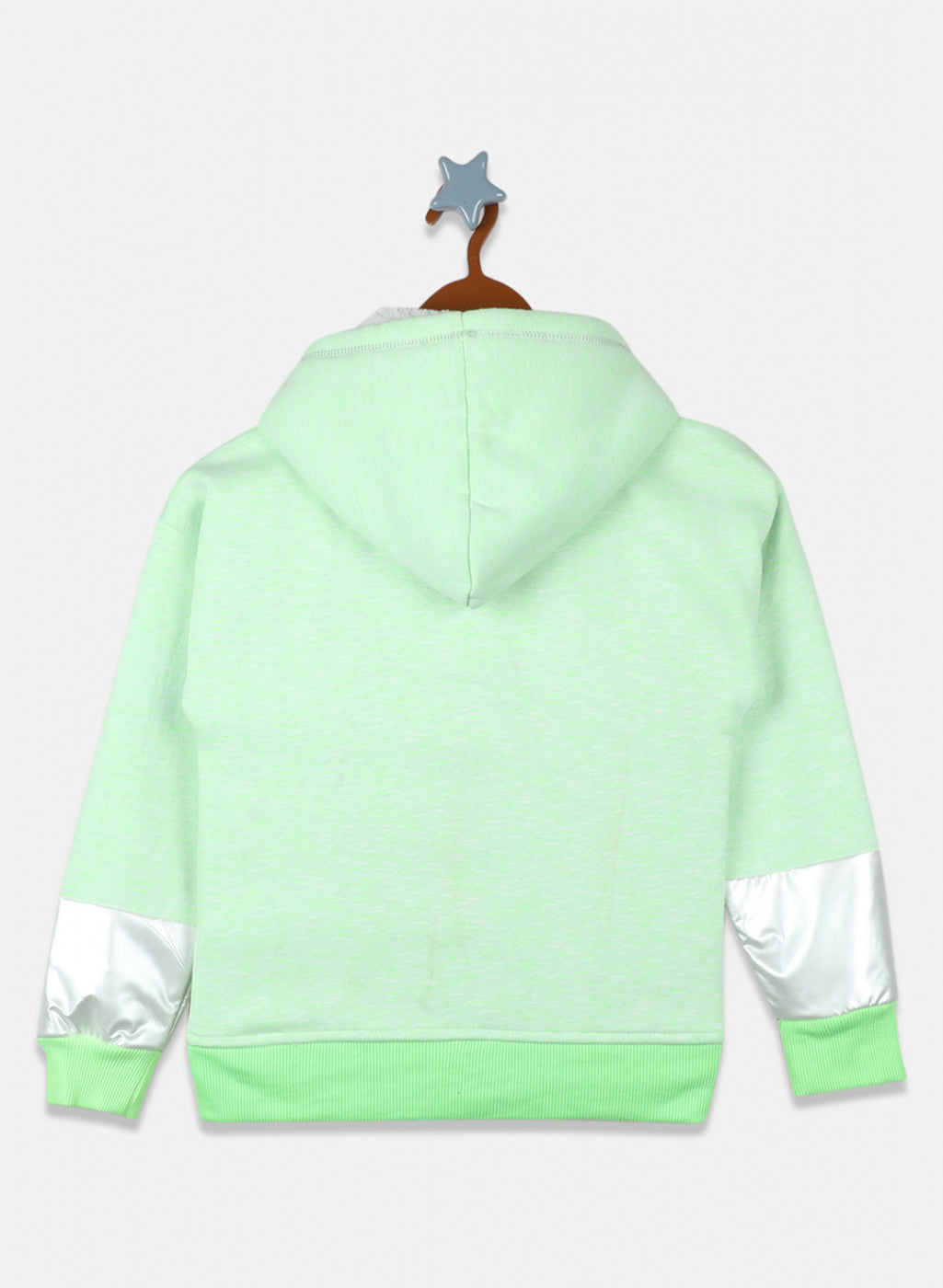 Girls Neon Green Printed Sweatshirt