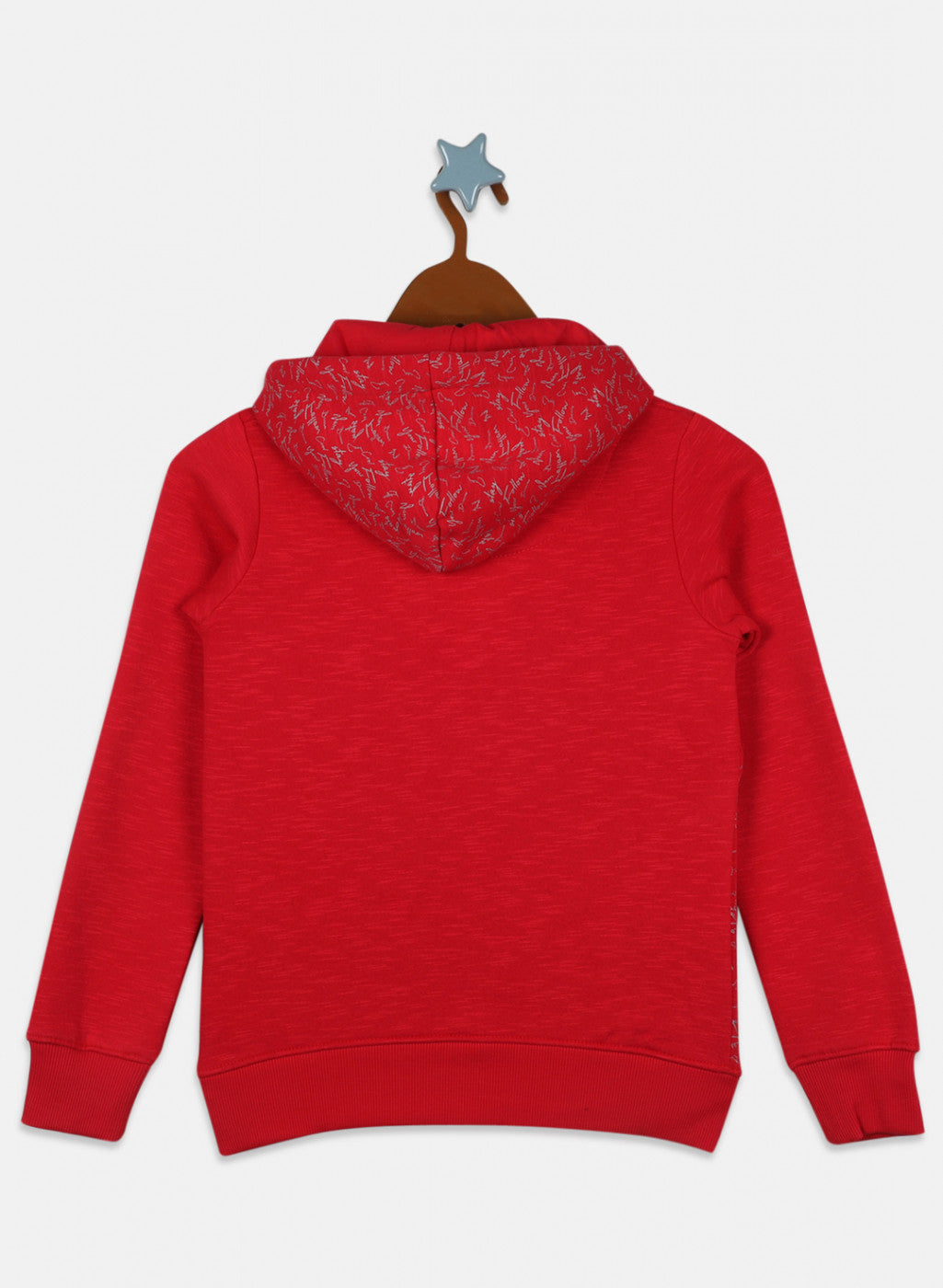 Girls Red Printed Sweatshirt