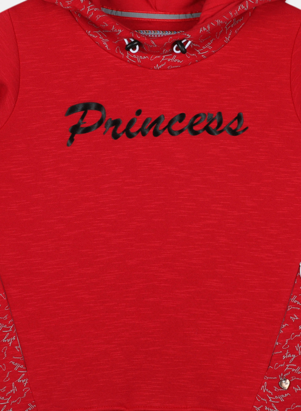 Girls Red Printed Sweatshirt