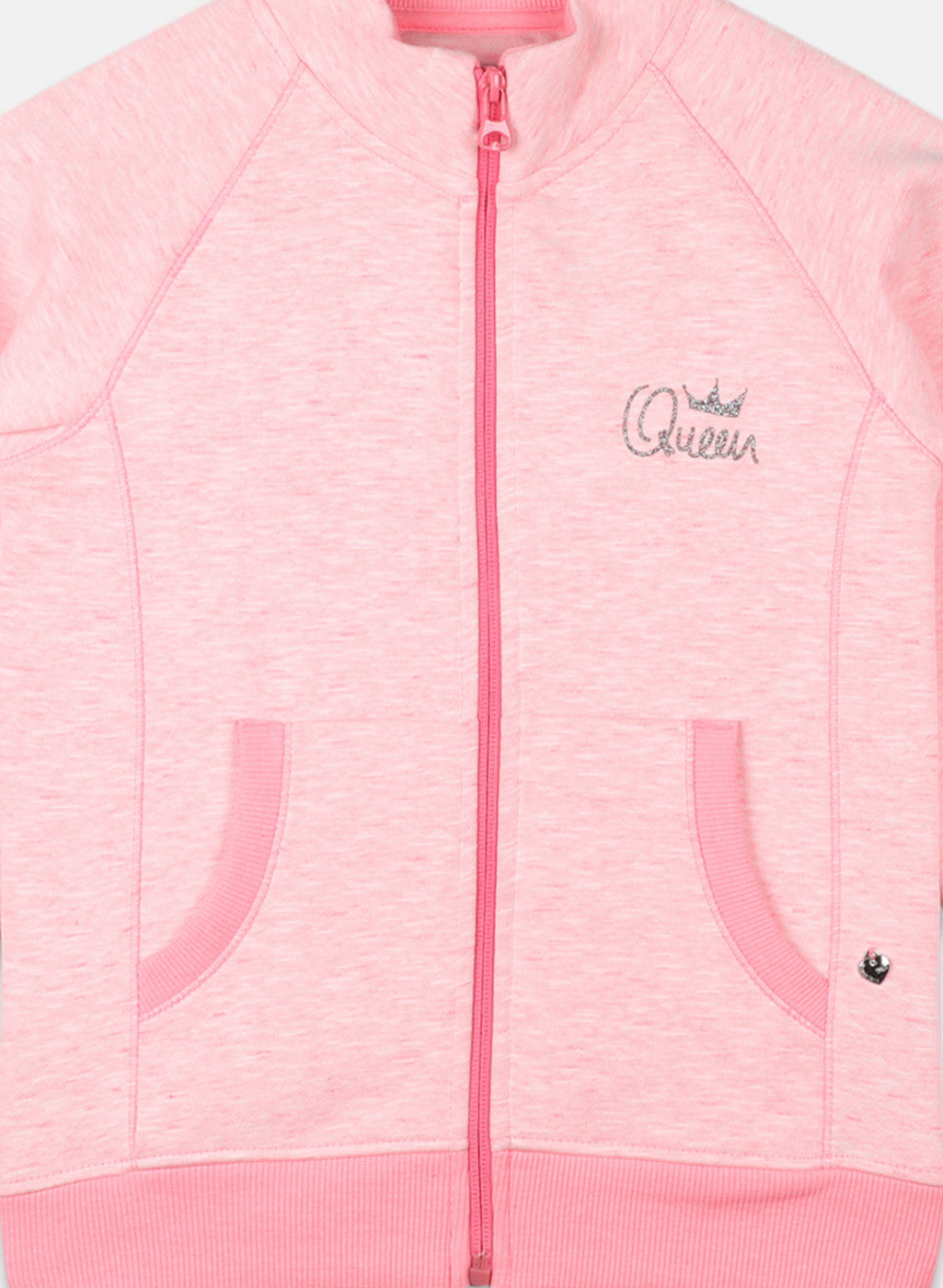 Girls Pink Solid Sweatshirt