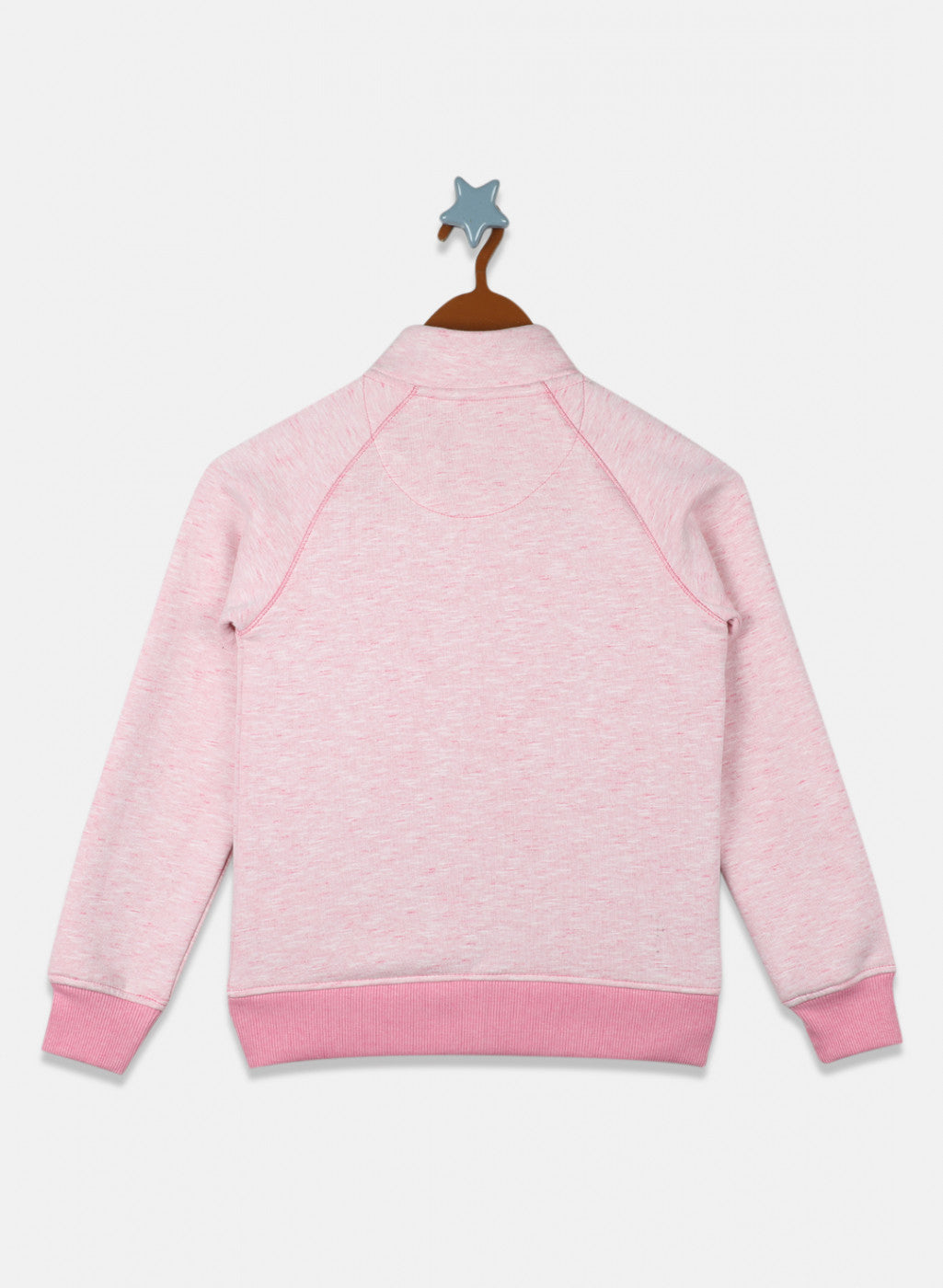 Girls Pink Solid Sweatshirt