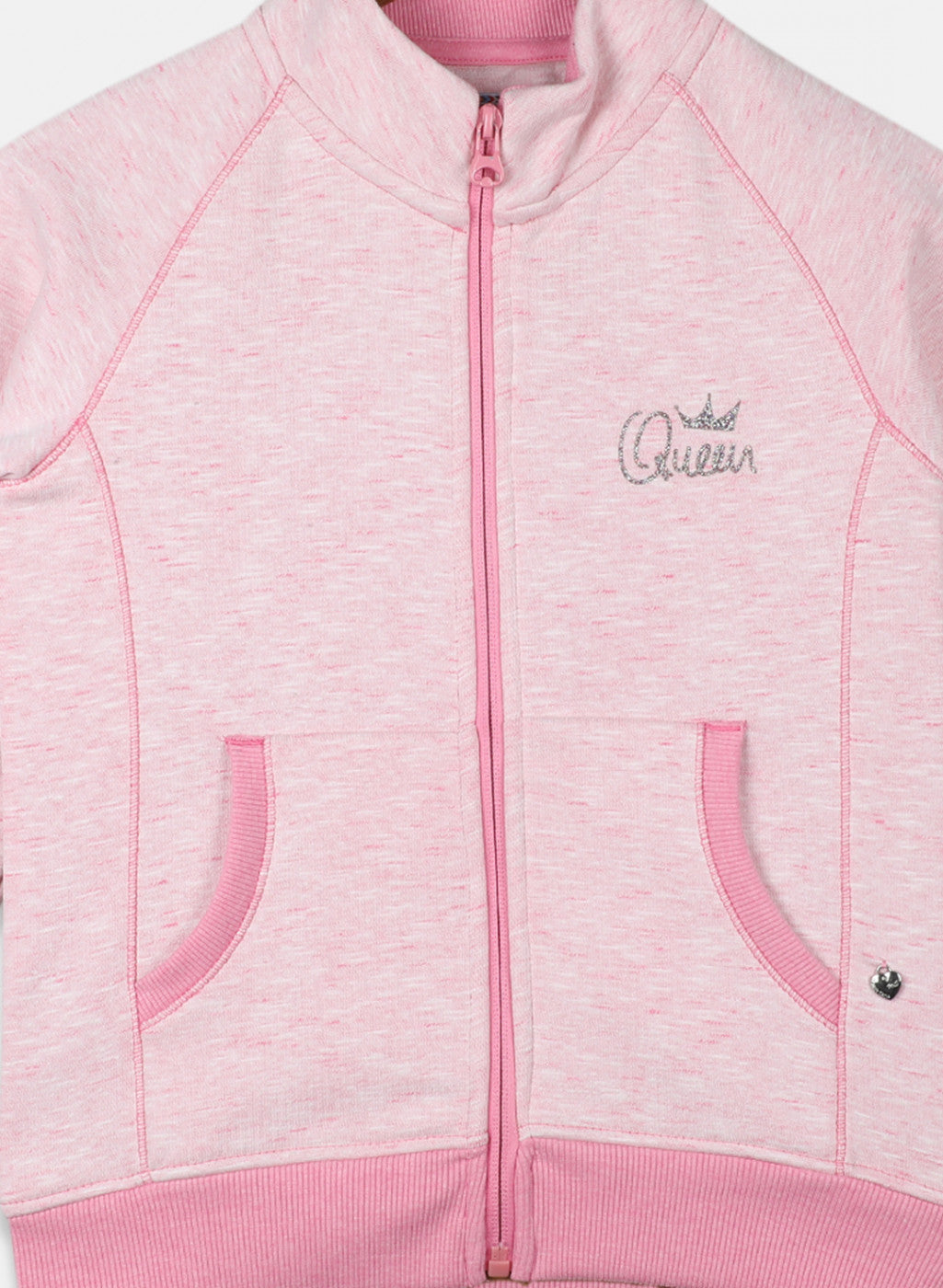 Girls Pink Solid Sweatshirt