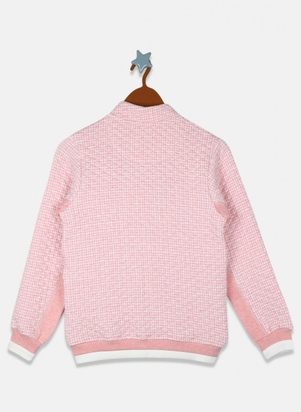 Girls Pink Check Sweatshirt