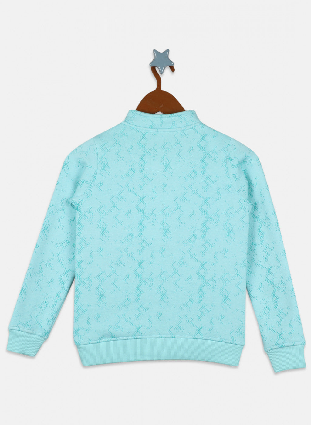 Girls Blue Printed Sweatshirt