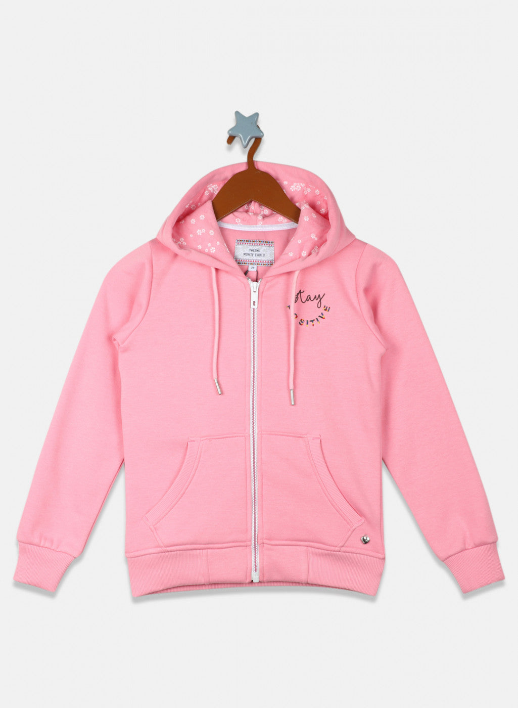 Girls Pink Embroidered Sweatshirt