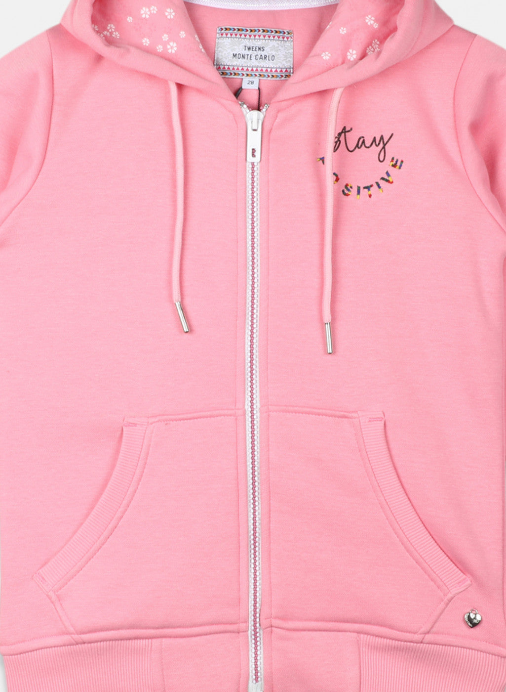 Girls Pink Embroidered Sweatshirt