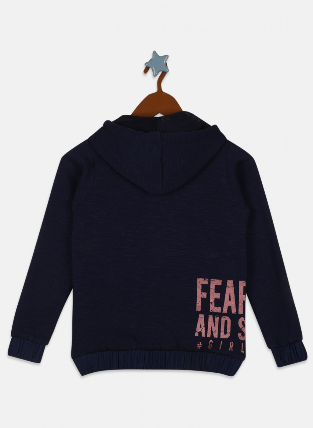 Girls Blue Printed Sweatshirt