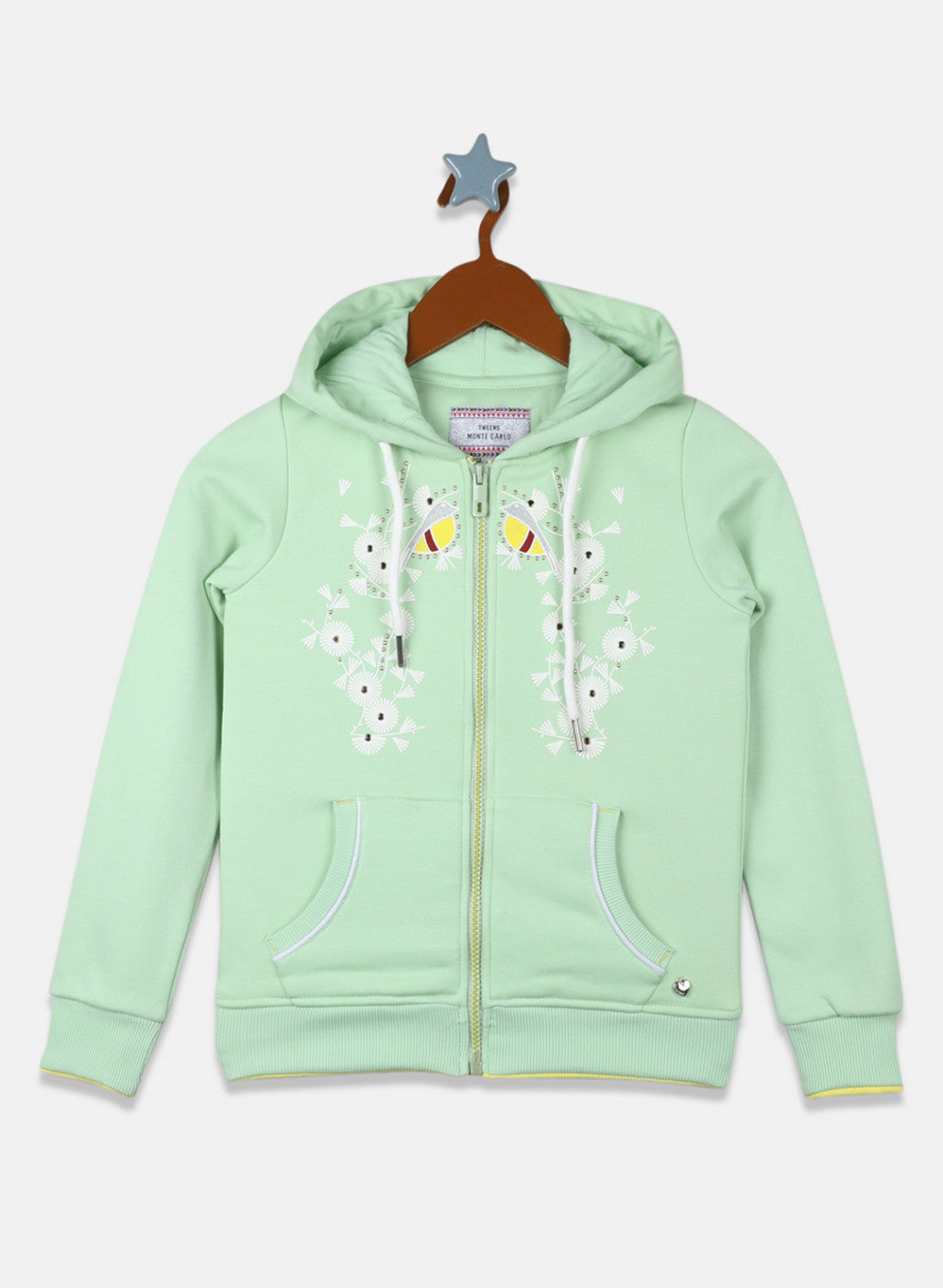 Girls Green Printed Sweatshirt