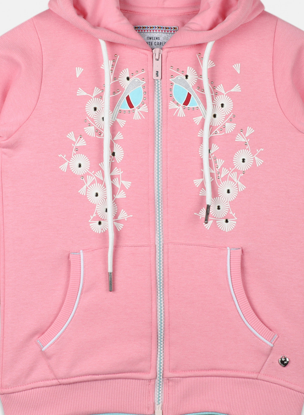 Girls Pink Printed Sweatshirt