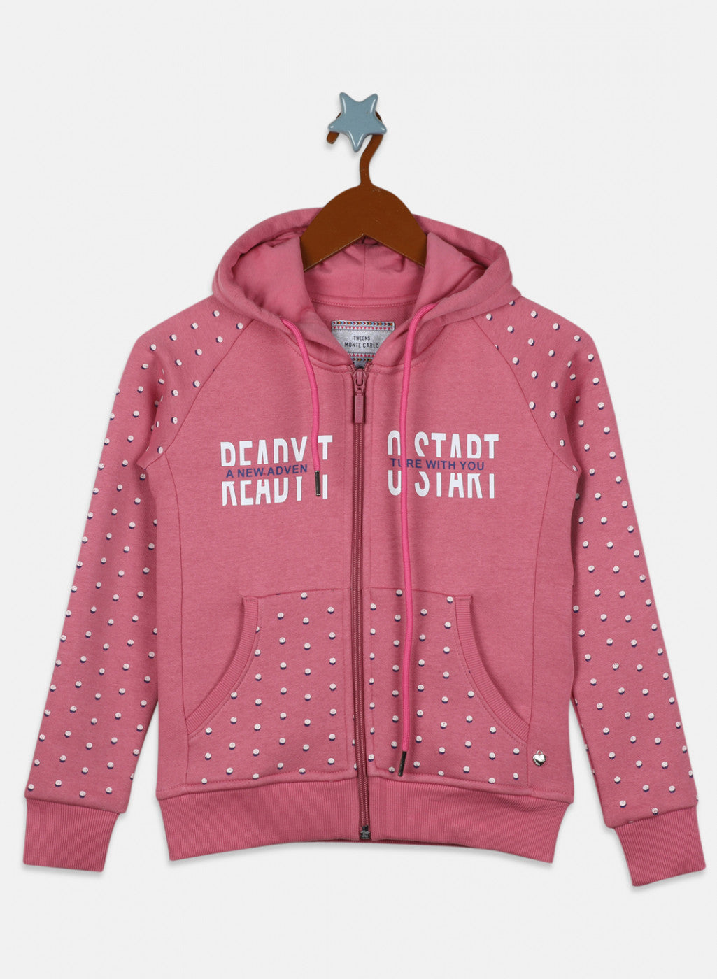 Girls Pink Printed Sweatshirt