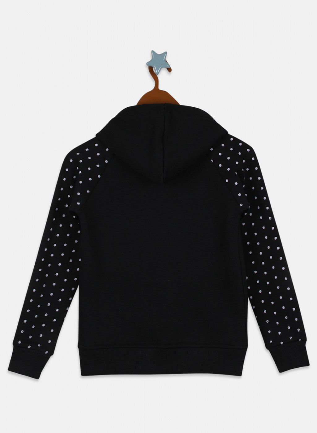 Girls Black Printed Sweatshirt