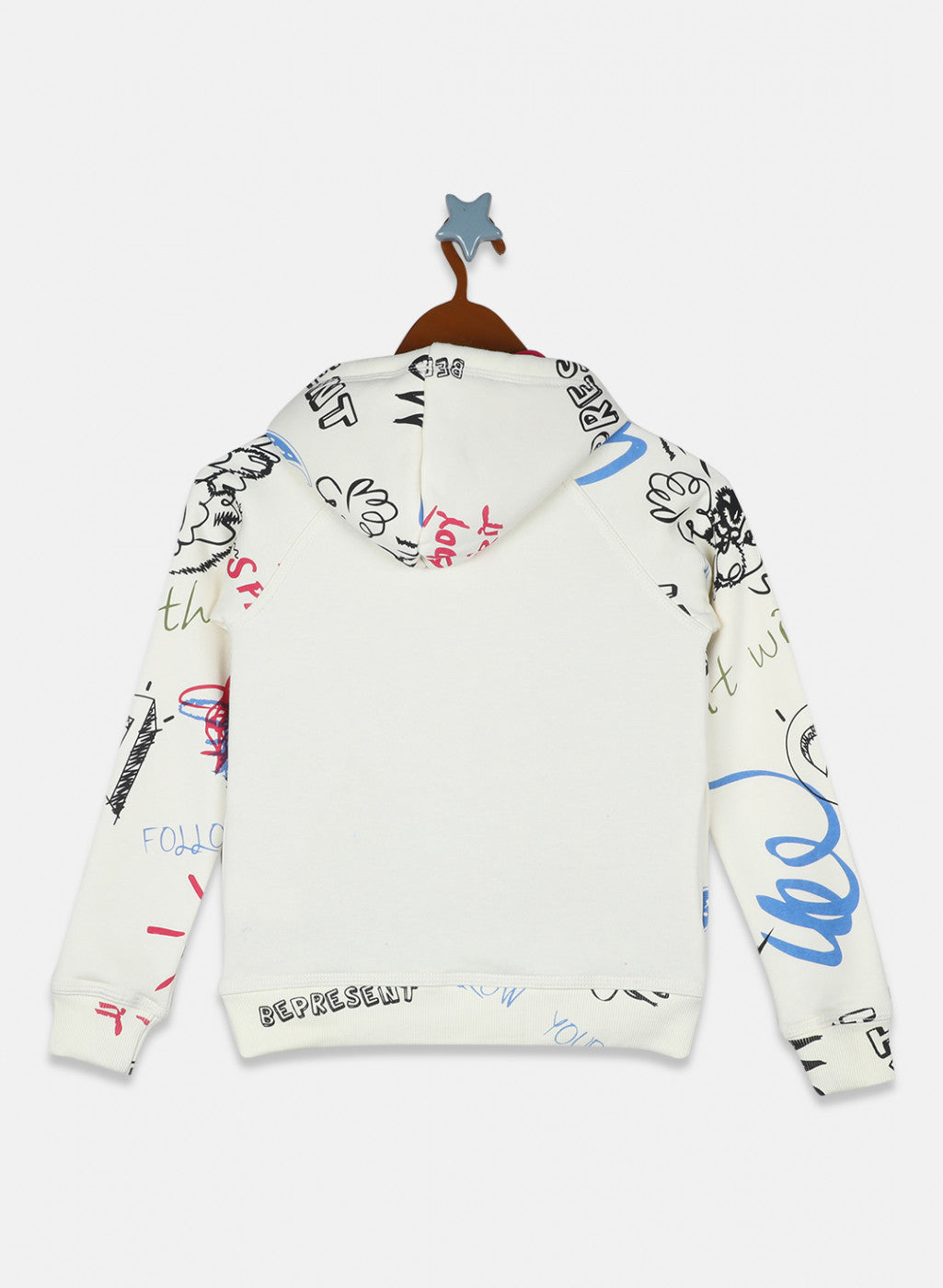 Girls Off White Printed Sweatshirt