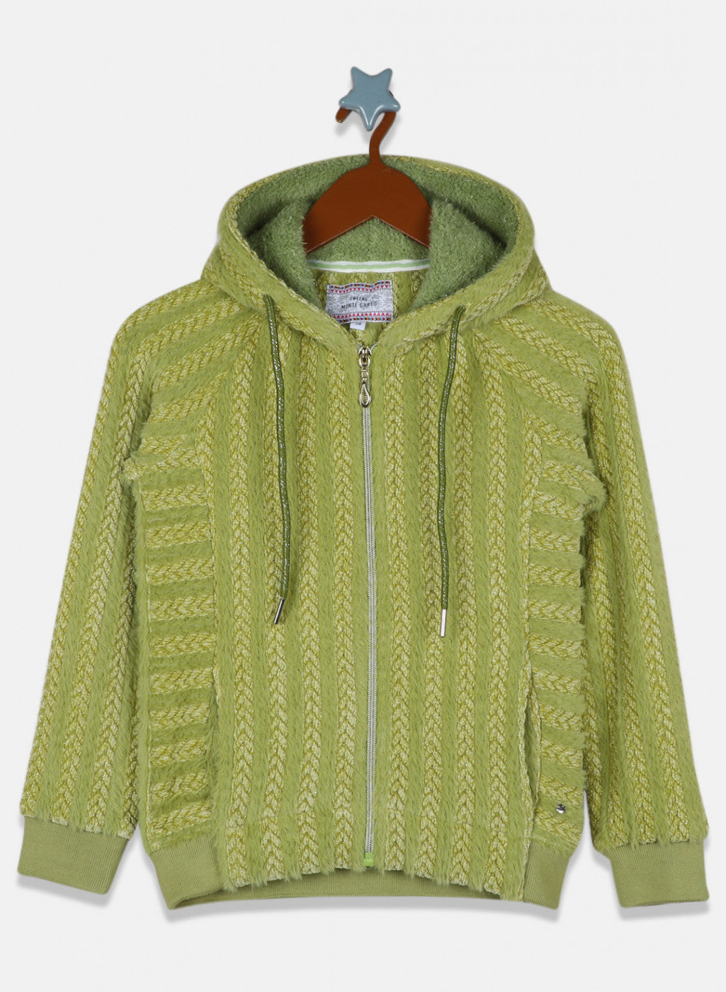 Girls Green Jaquard Sweatshirt