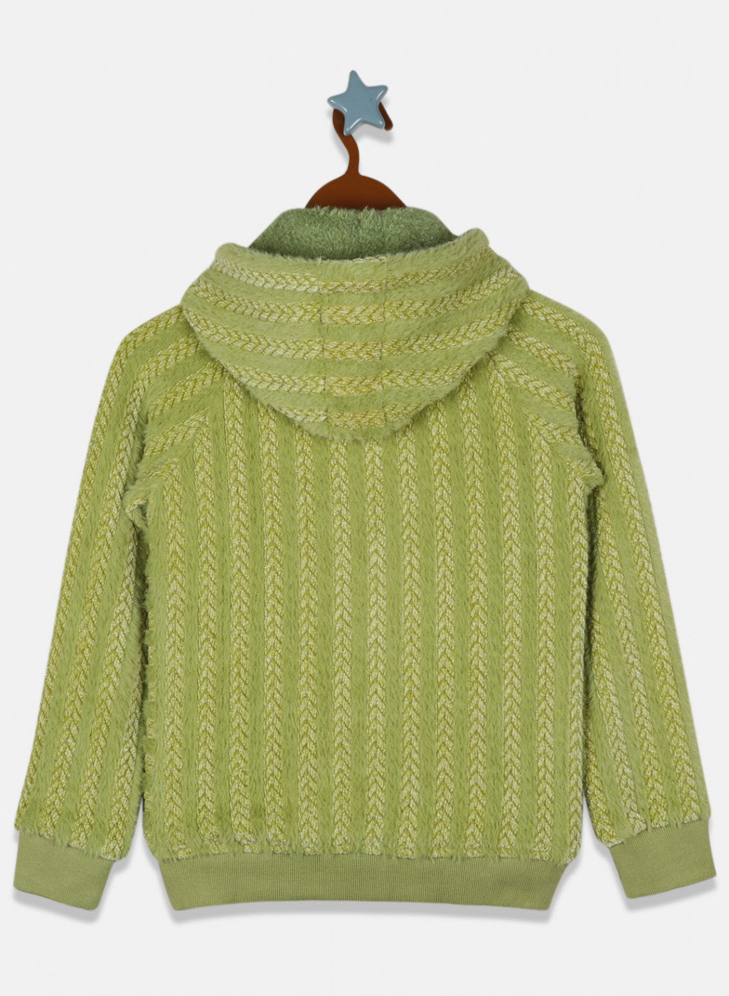 Girls Green Jaquard Sweatshirt