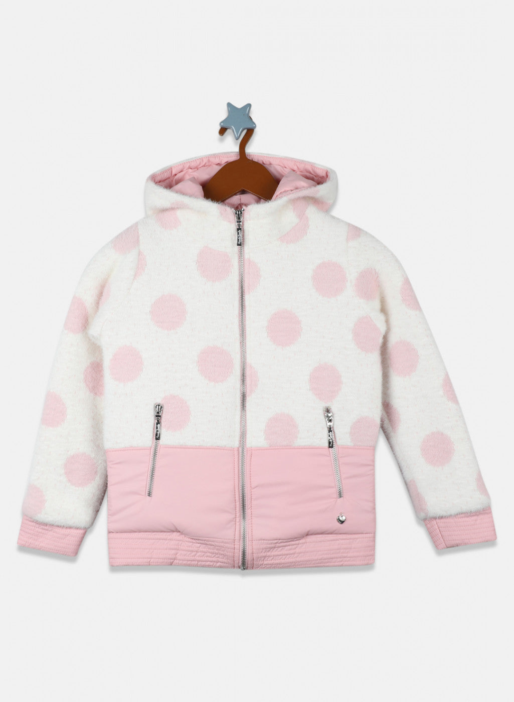 Girls Pink Jaquard Sweatshirt