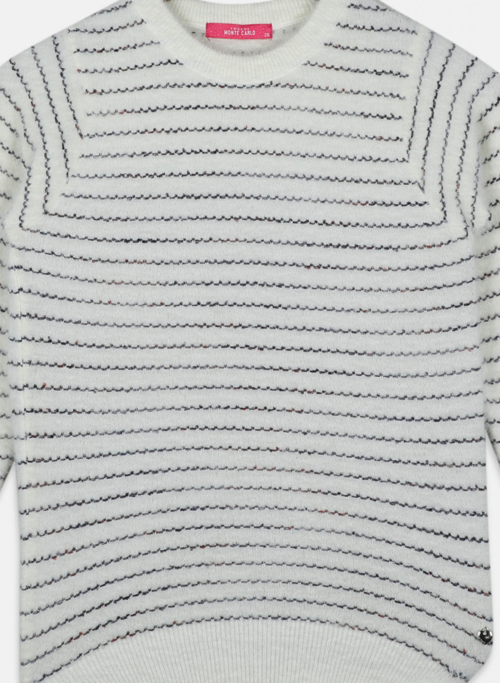 Girls Off White Stripe Top