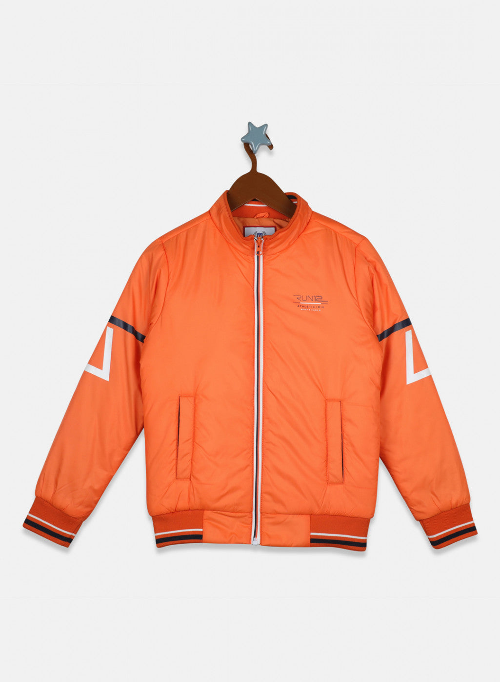 Boys Orange Solid Jacket