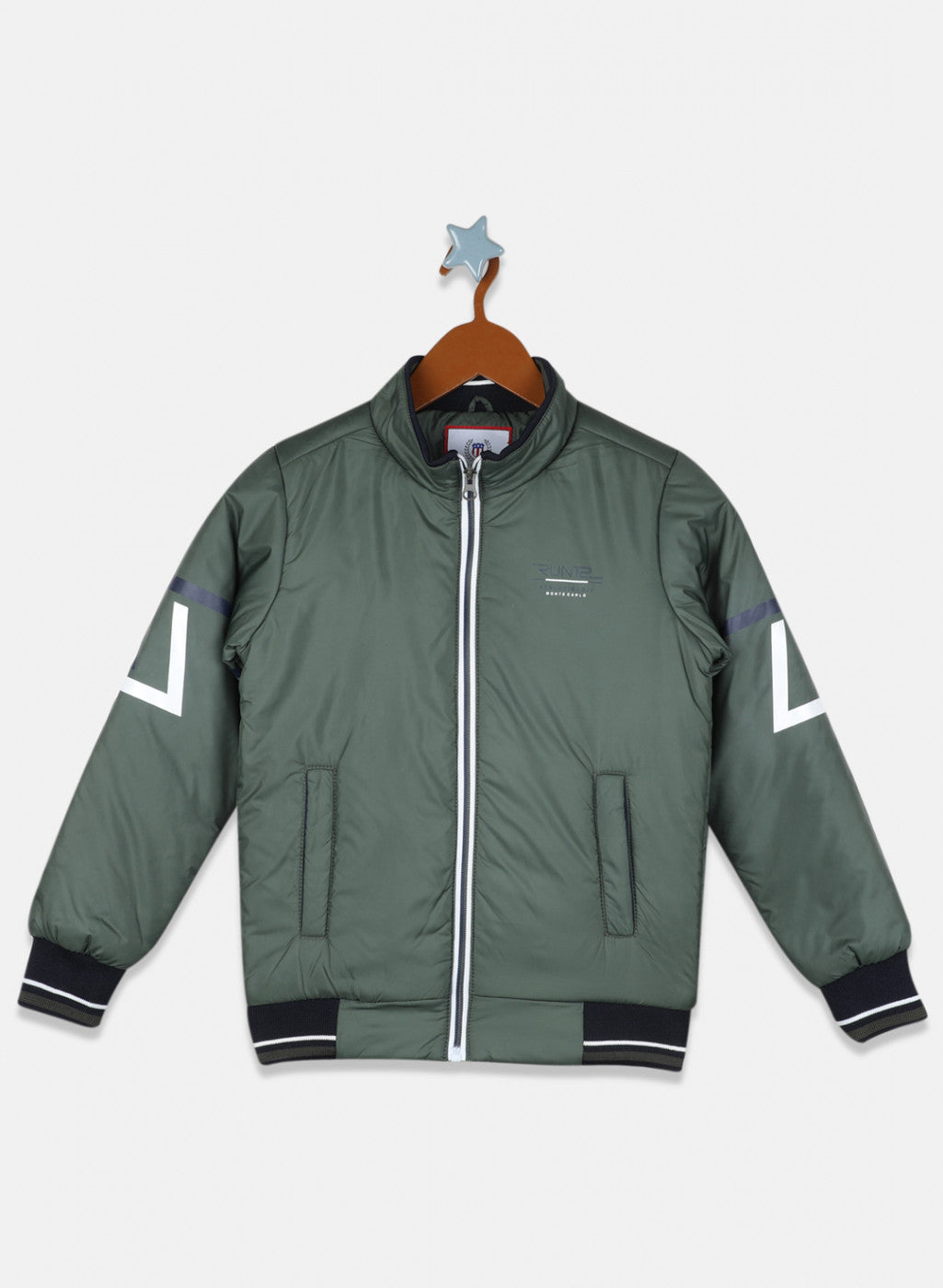 Boys Green Solid Jacket