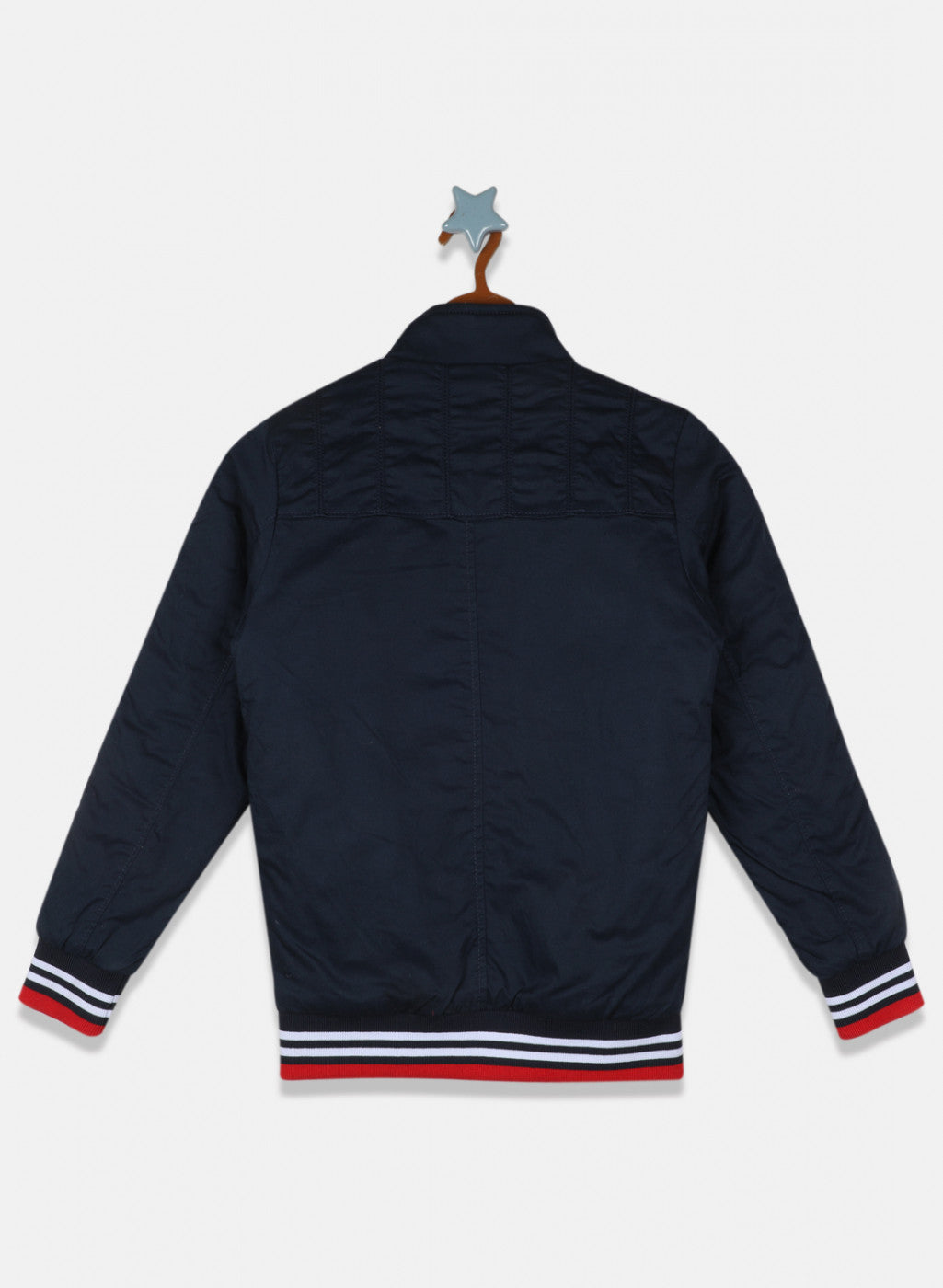 Boys NAvy Blue Solid Jacket