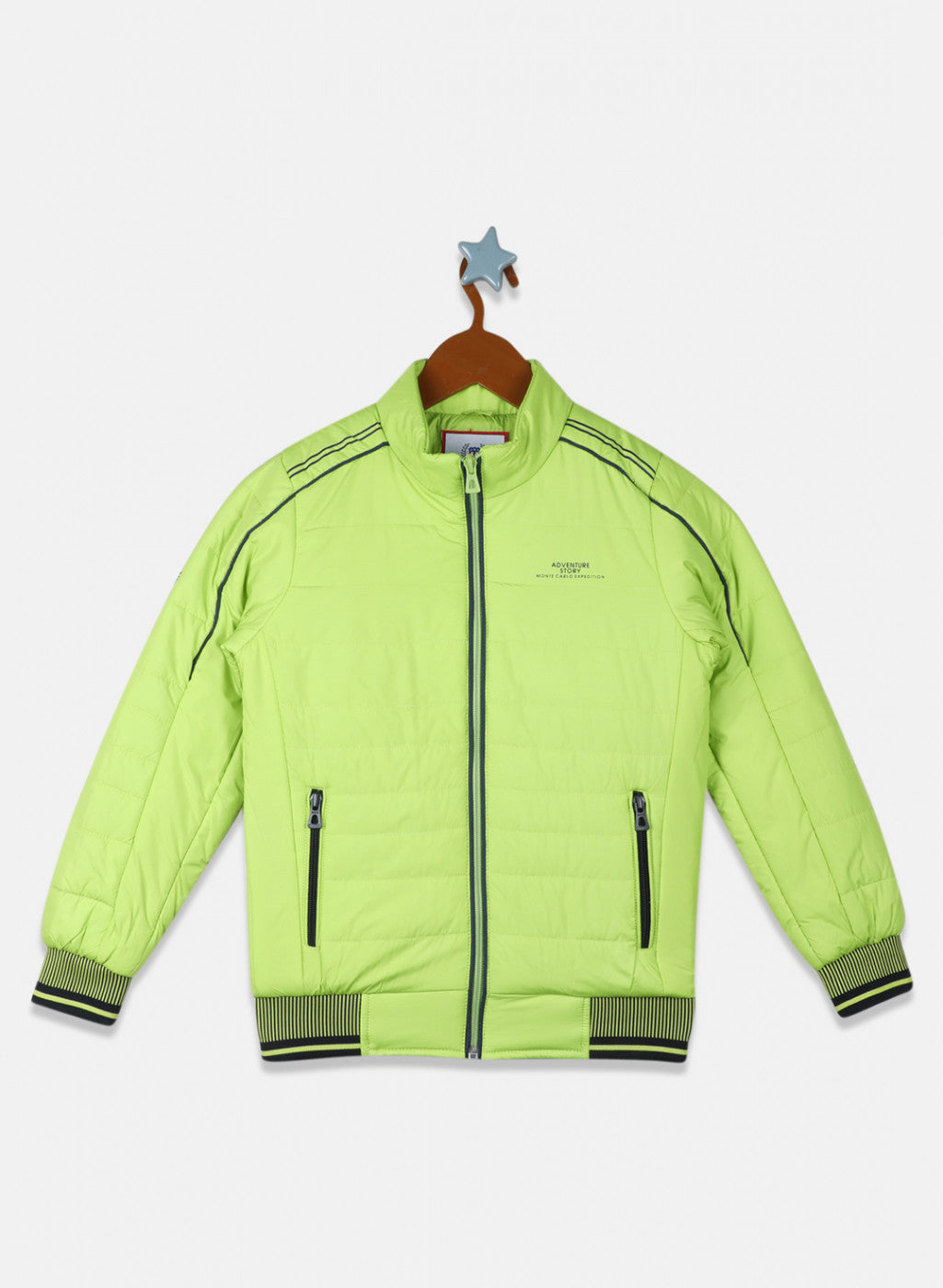 Boys Green Solid Jacket