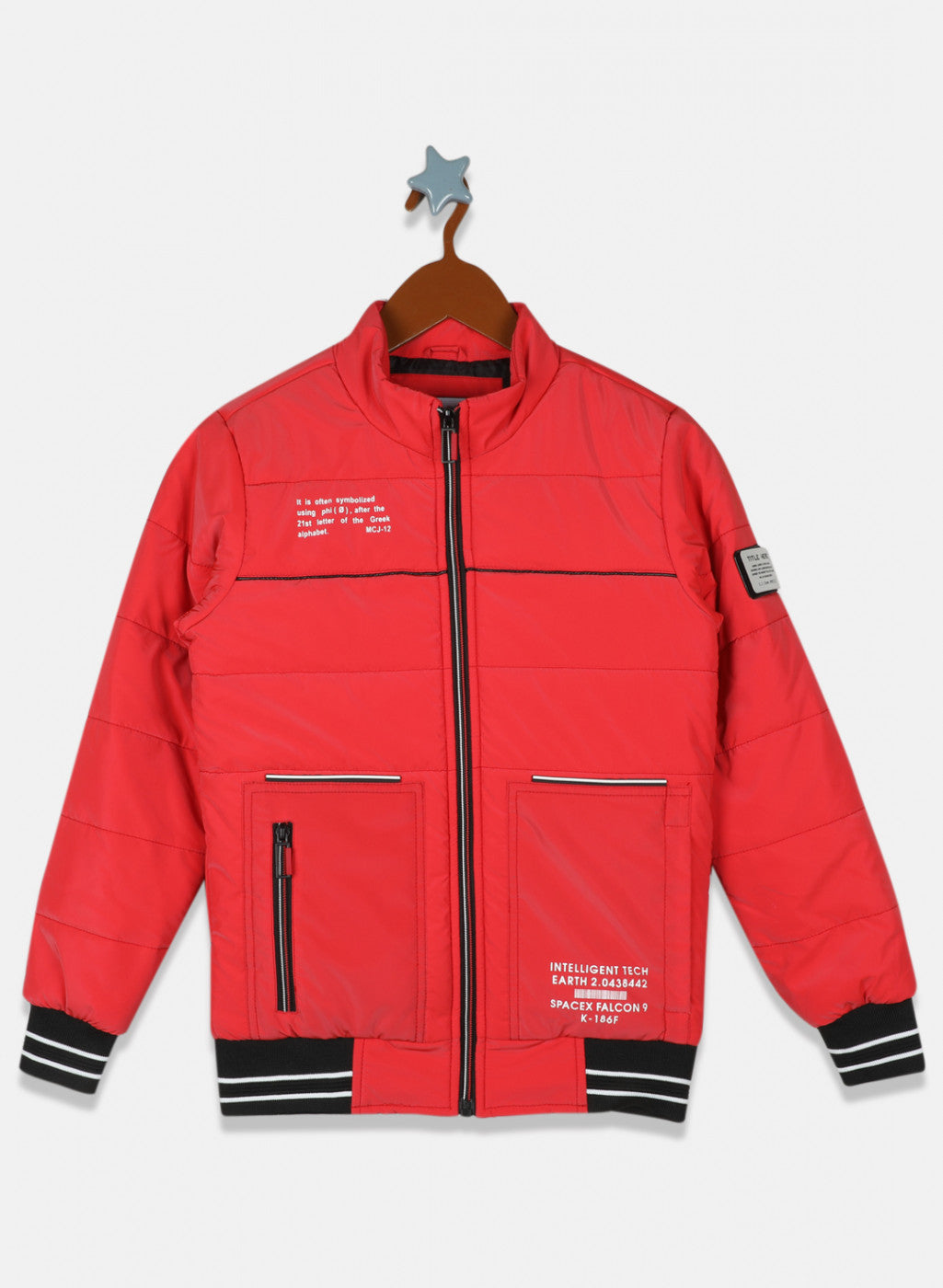 Boys Red Solid Jacket