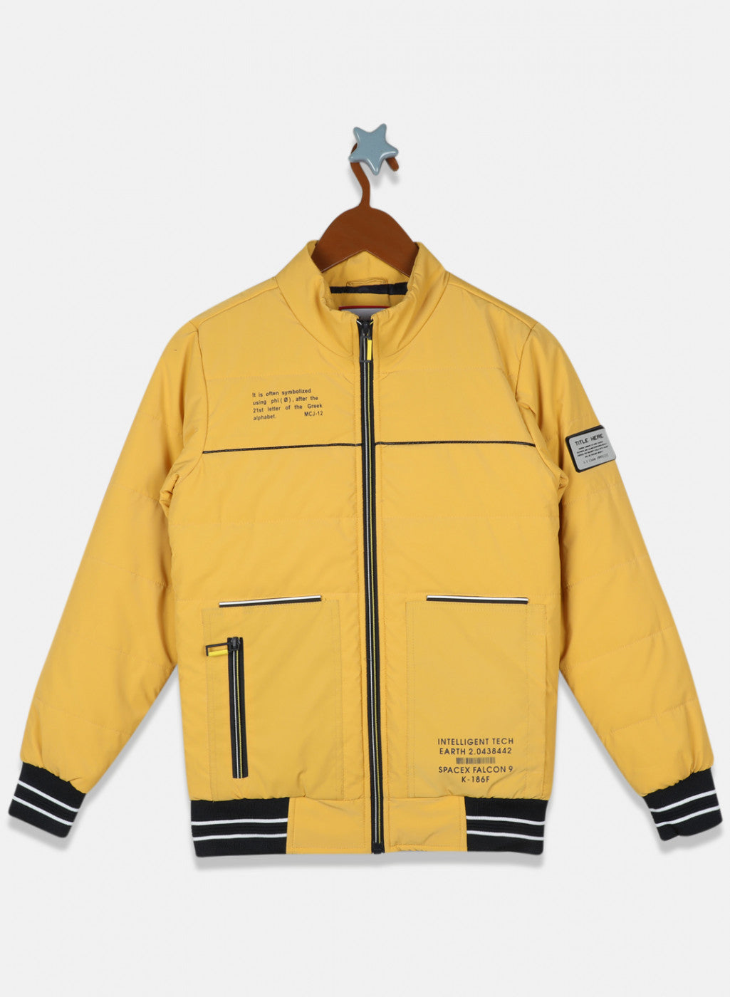 Boys Yellow Solid Jacket