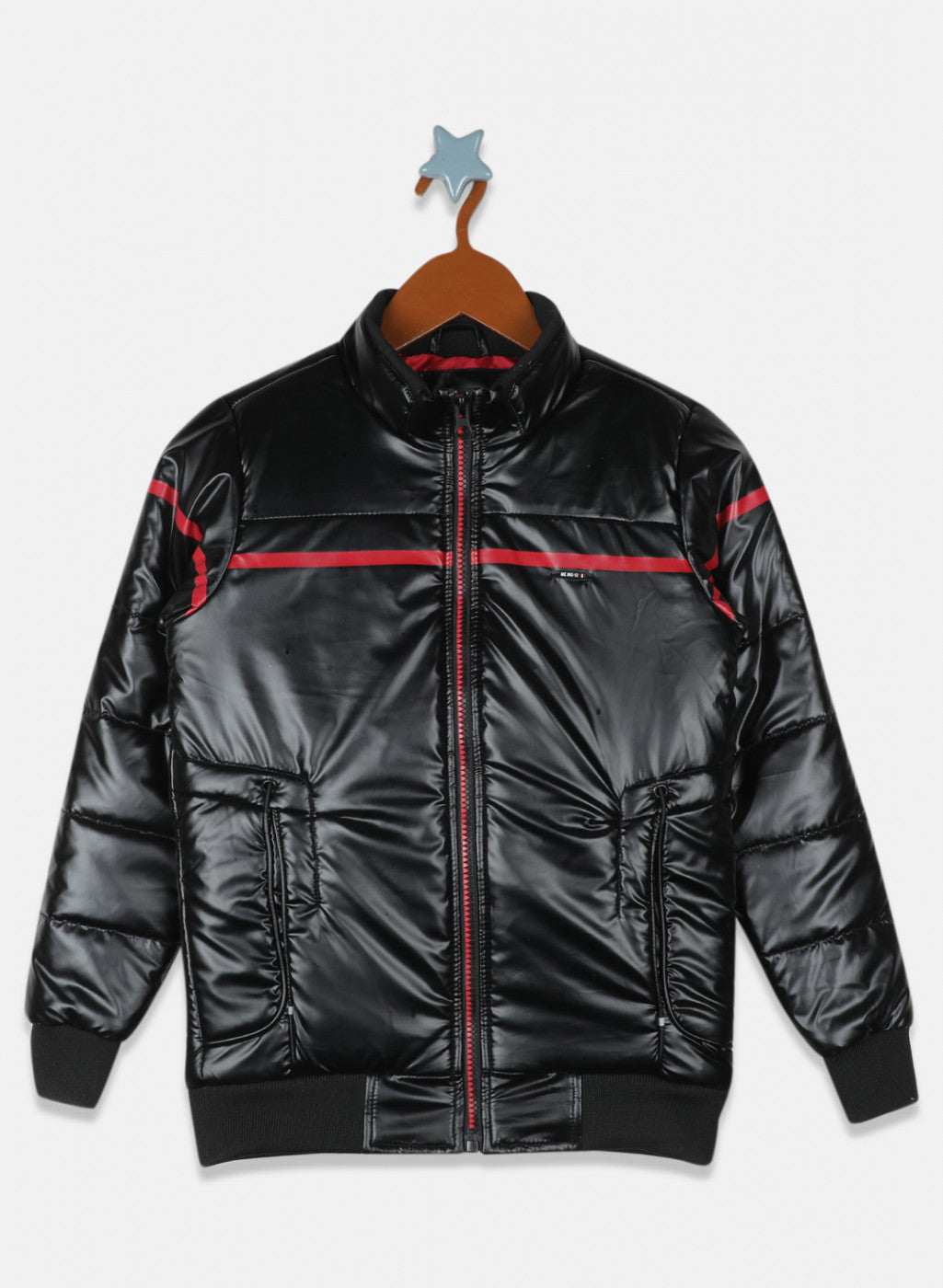 Boys Black Solid Jacket