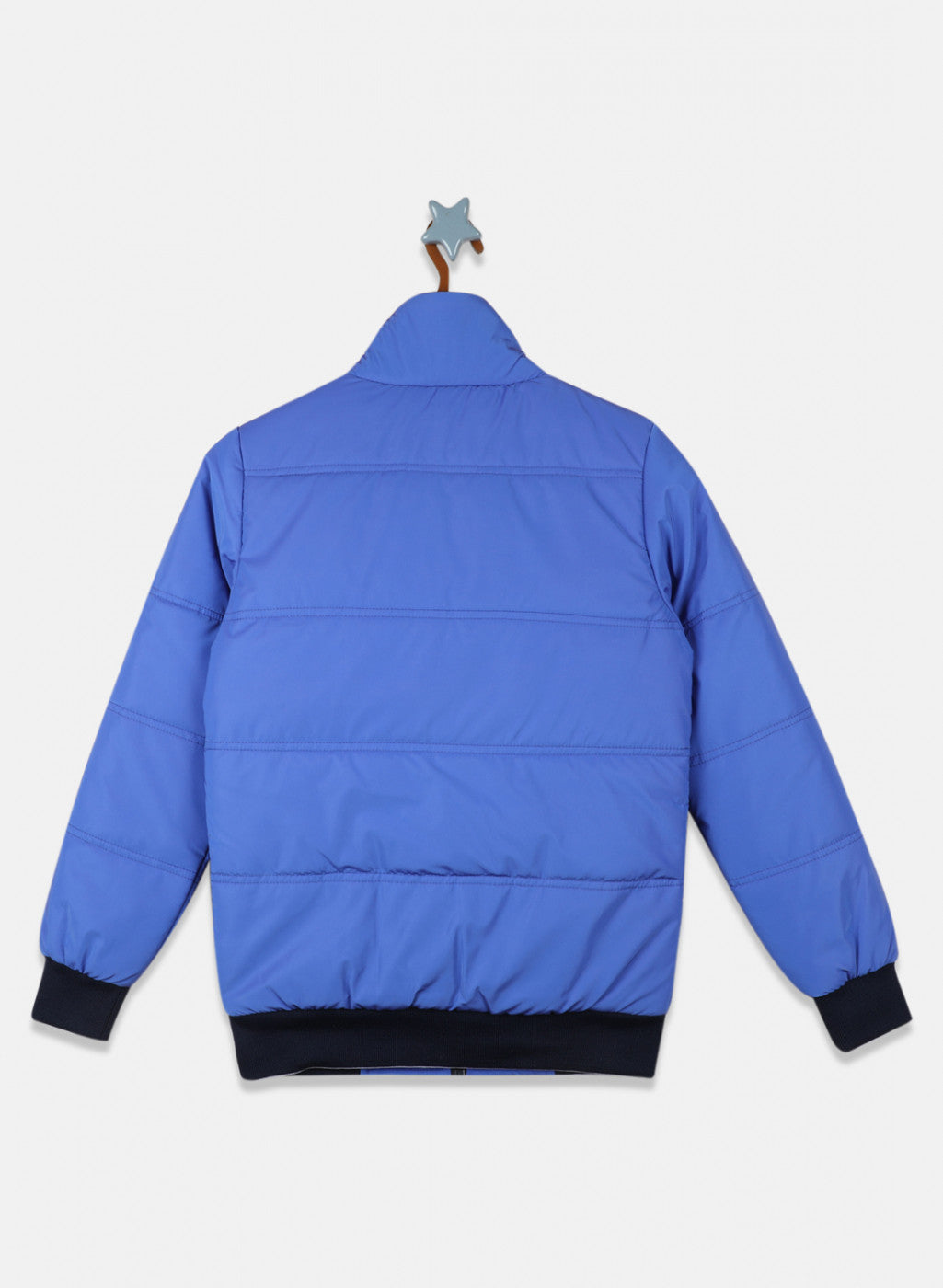 Boys Blue Solid Jacket