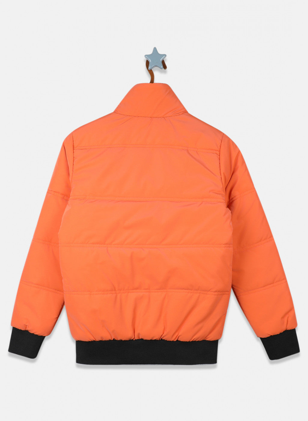 Boys Orange Solid Jacket