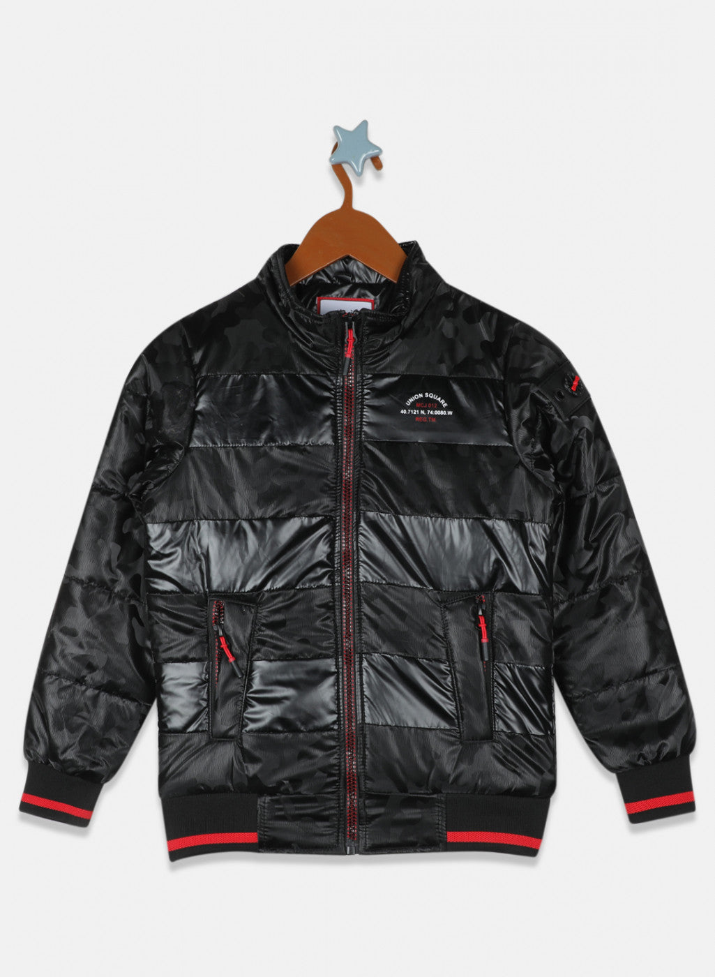 Boys Black Solid Jacket