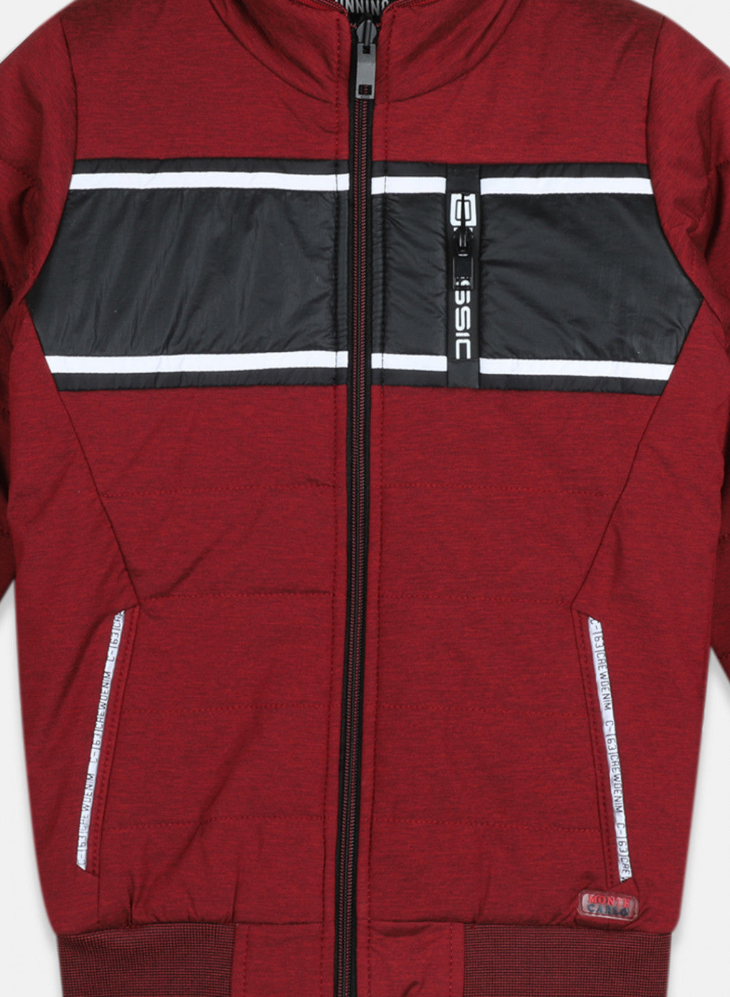 Boys Maroon Reversible Solid Jacket