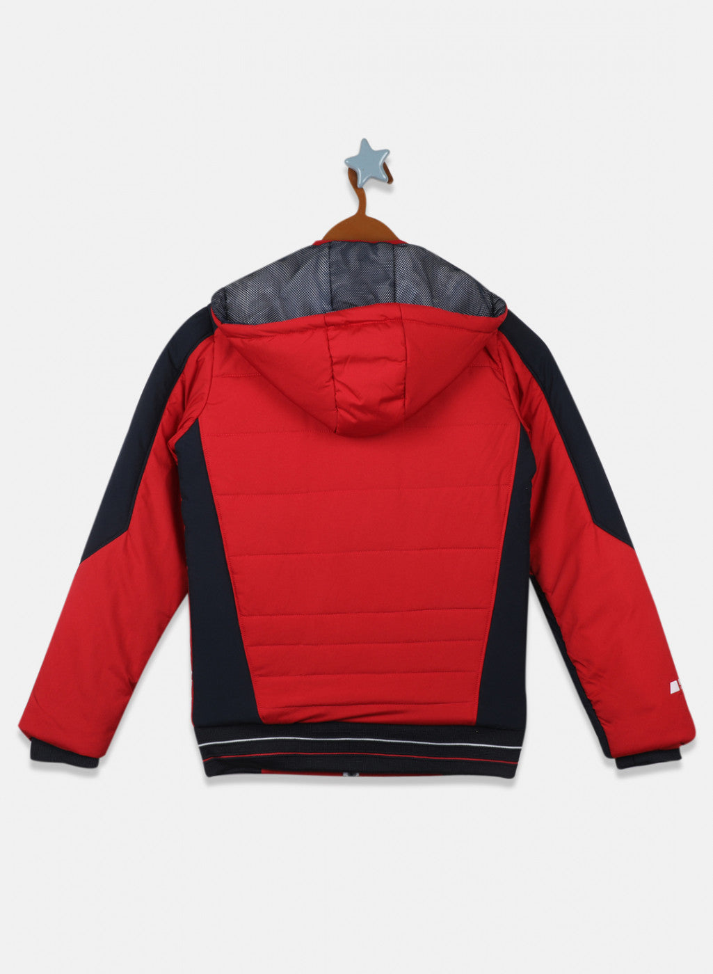 Boys Red & Navy Solid Jacket