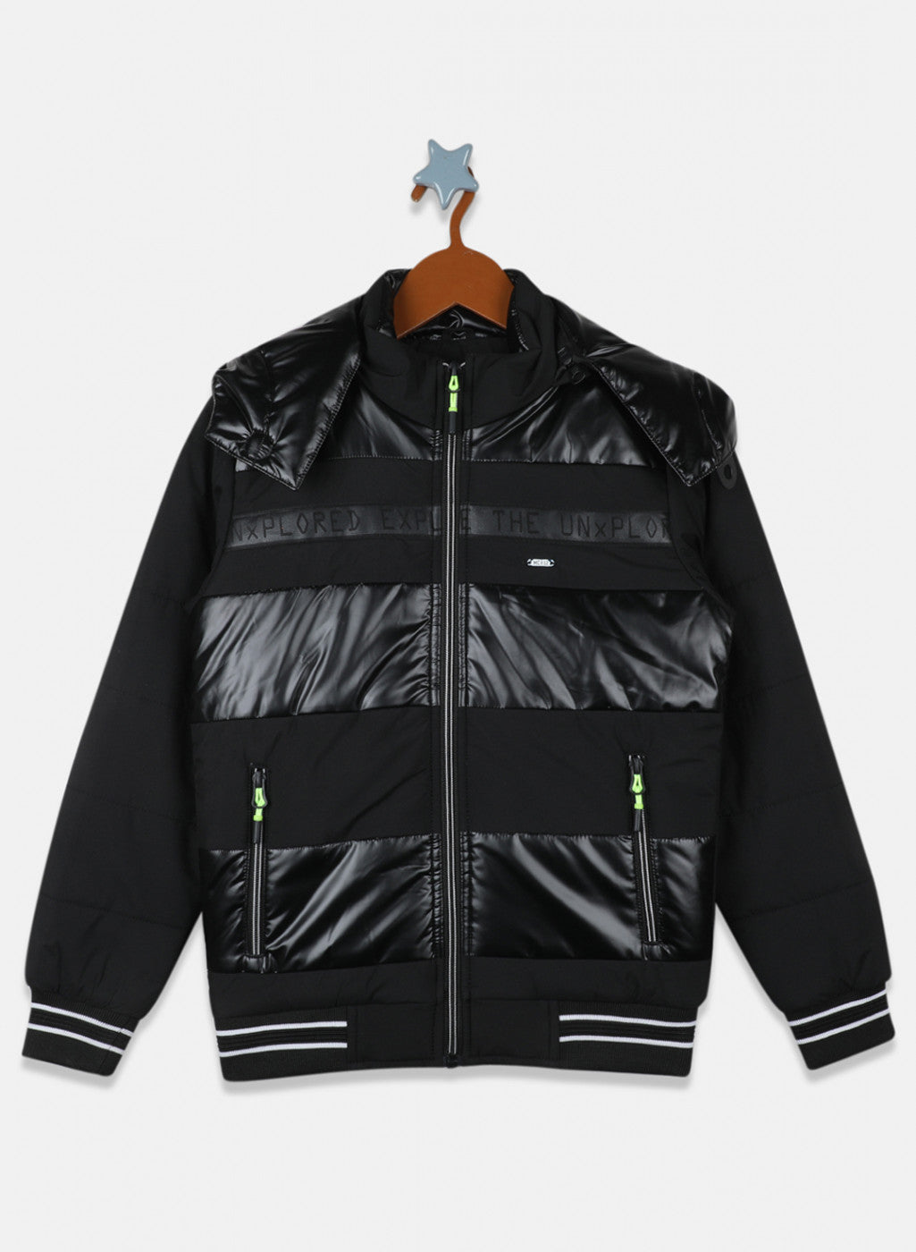 Boys Black Solid Jacket