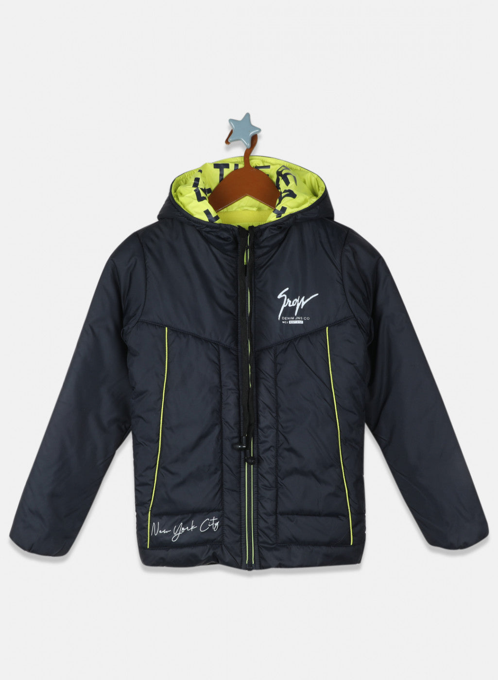 Boys NAvy Blue Solid Jacket