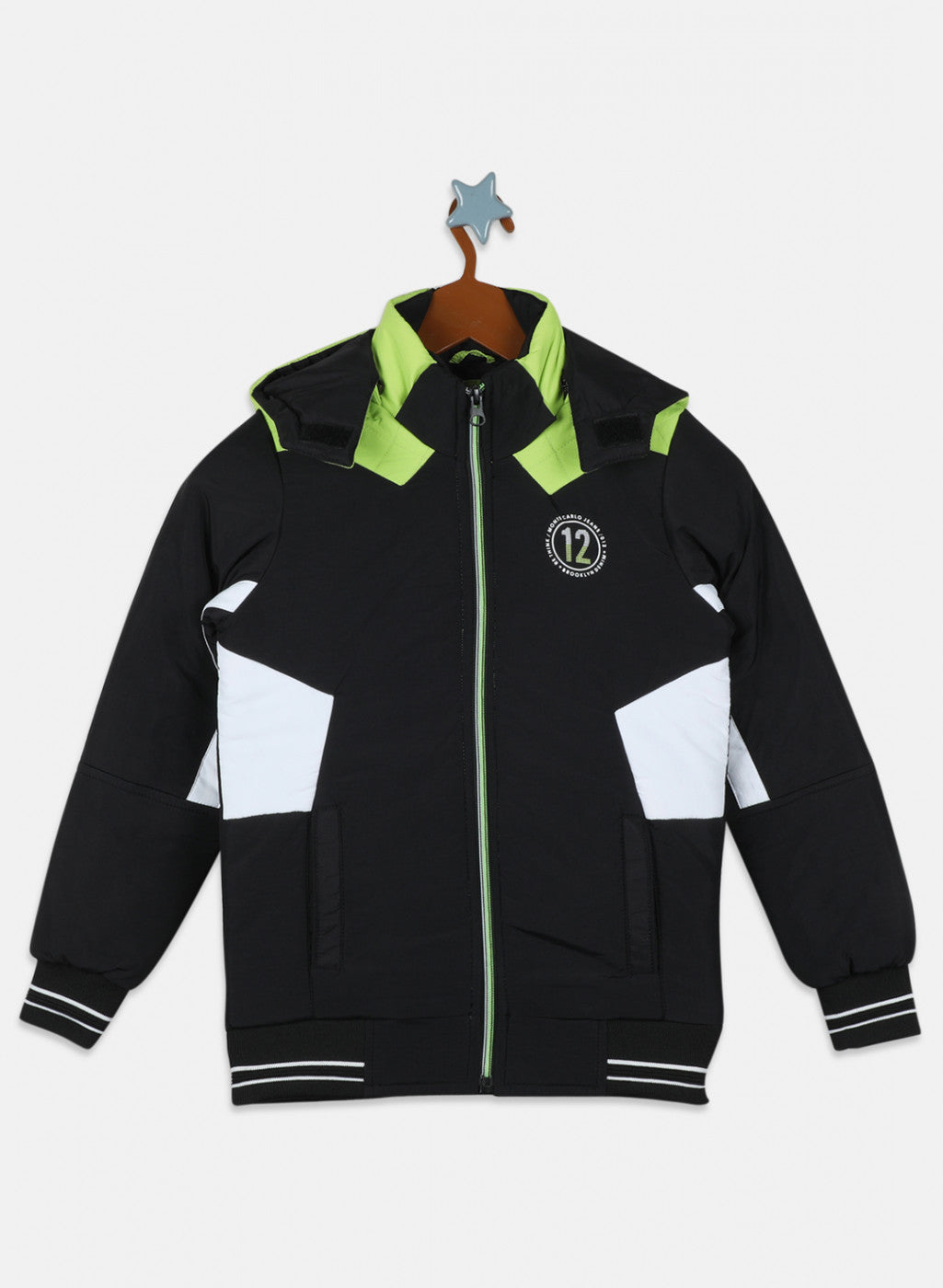 Boys Black Solid Jacket