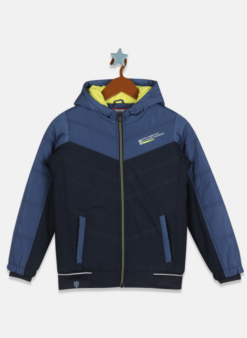 Boys Blue Solid Jacket