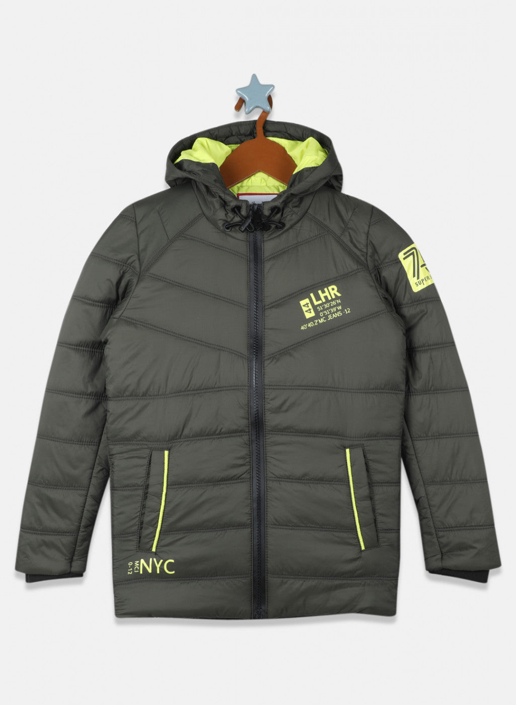 Boys Green Solid Jacket