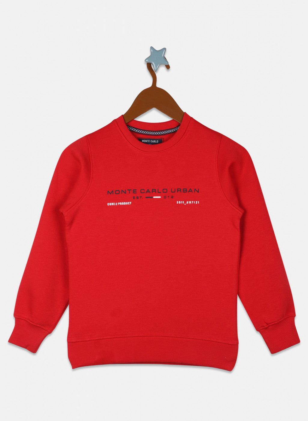 Boys Red Printed Sweatshirt