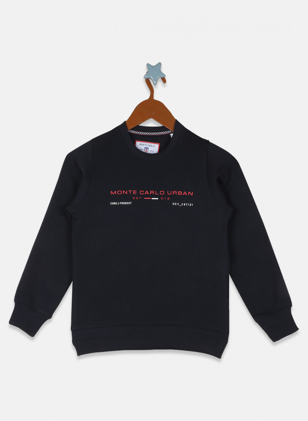 Boys Navy Blue Printed Sweatshirt