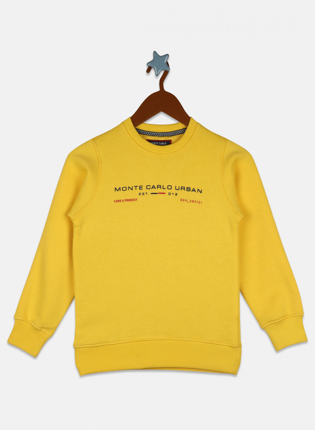 Boys Yellow Printed Sweatshirt