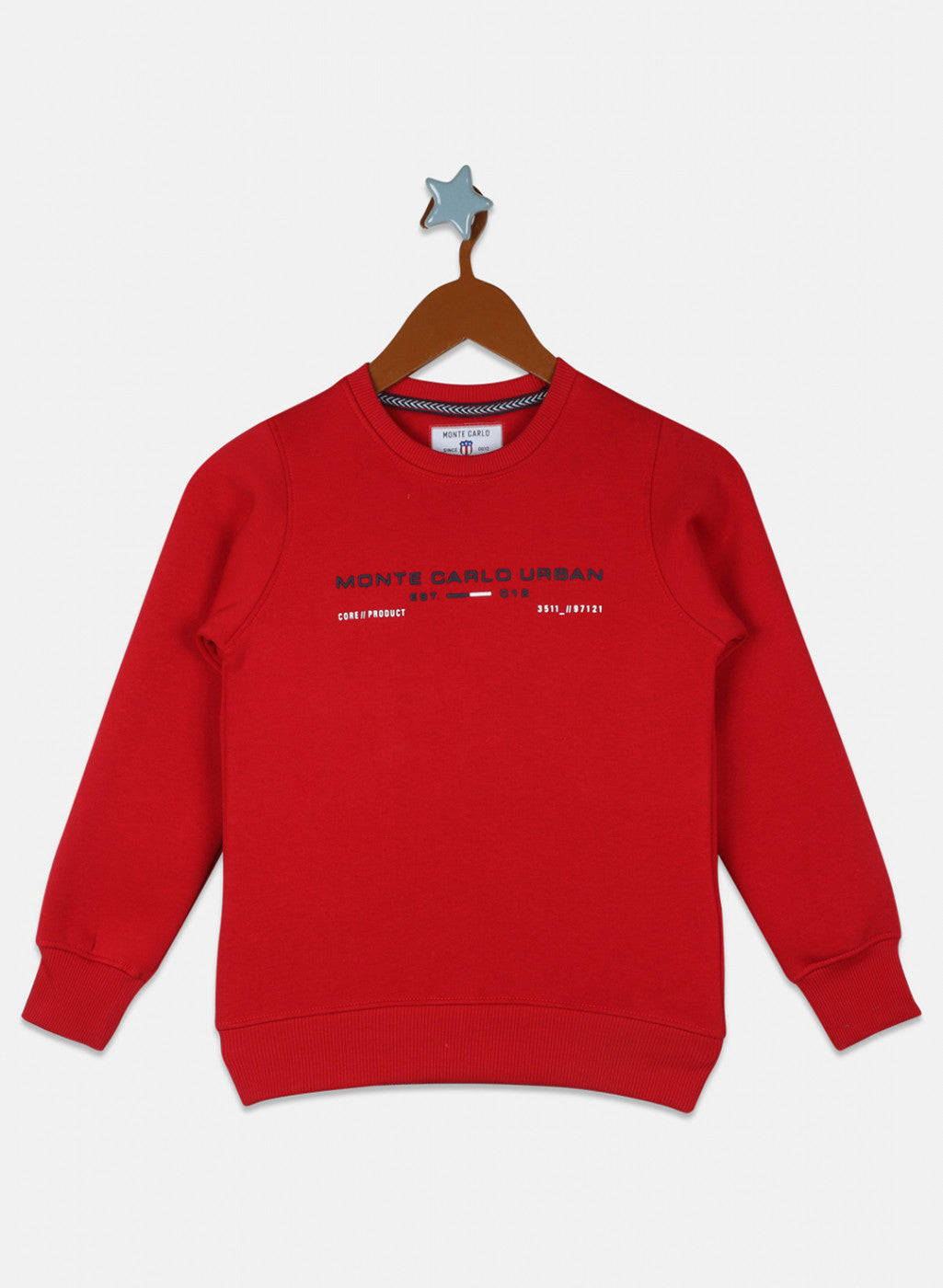 Boys Red Printed Sweatshirt