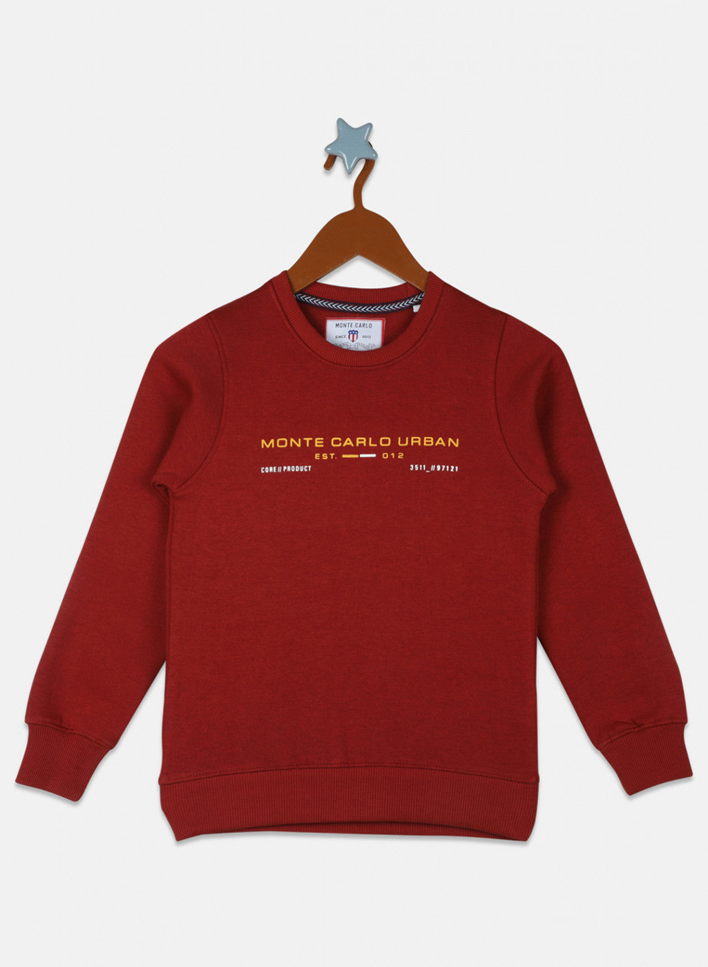 Boys Orange Printed Sweatshirt