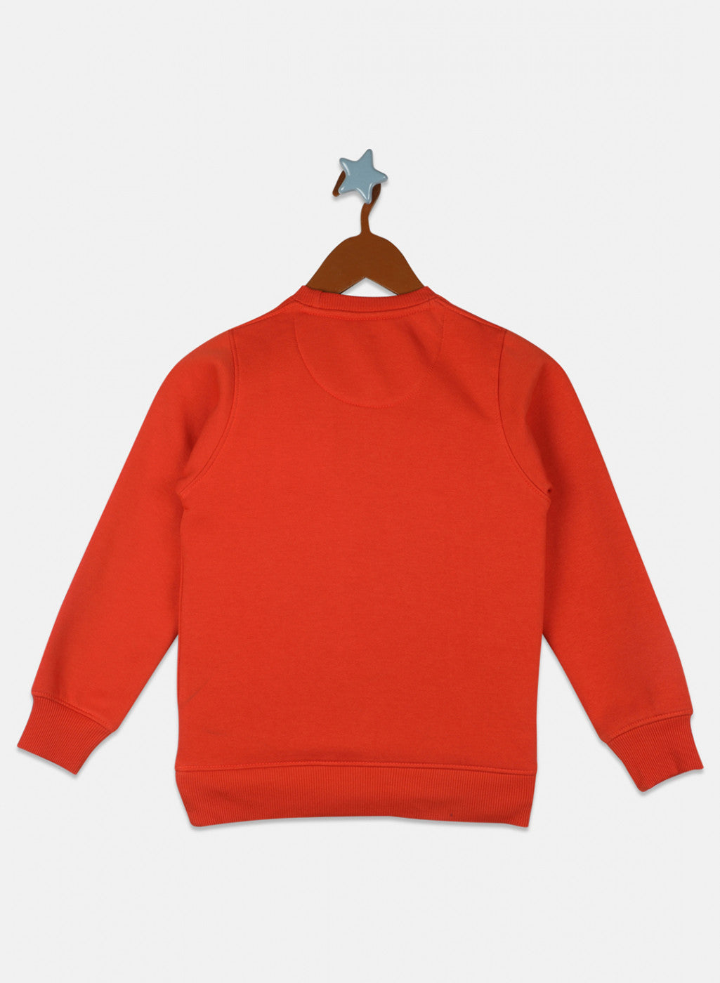 Boys Orange Printed Sweatshirt