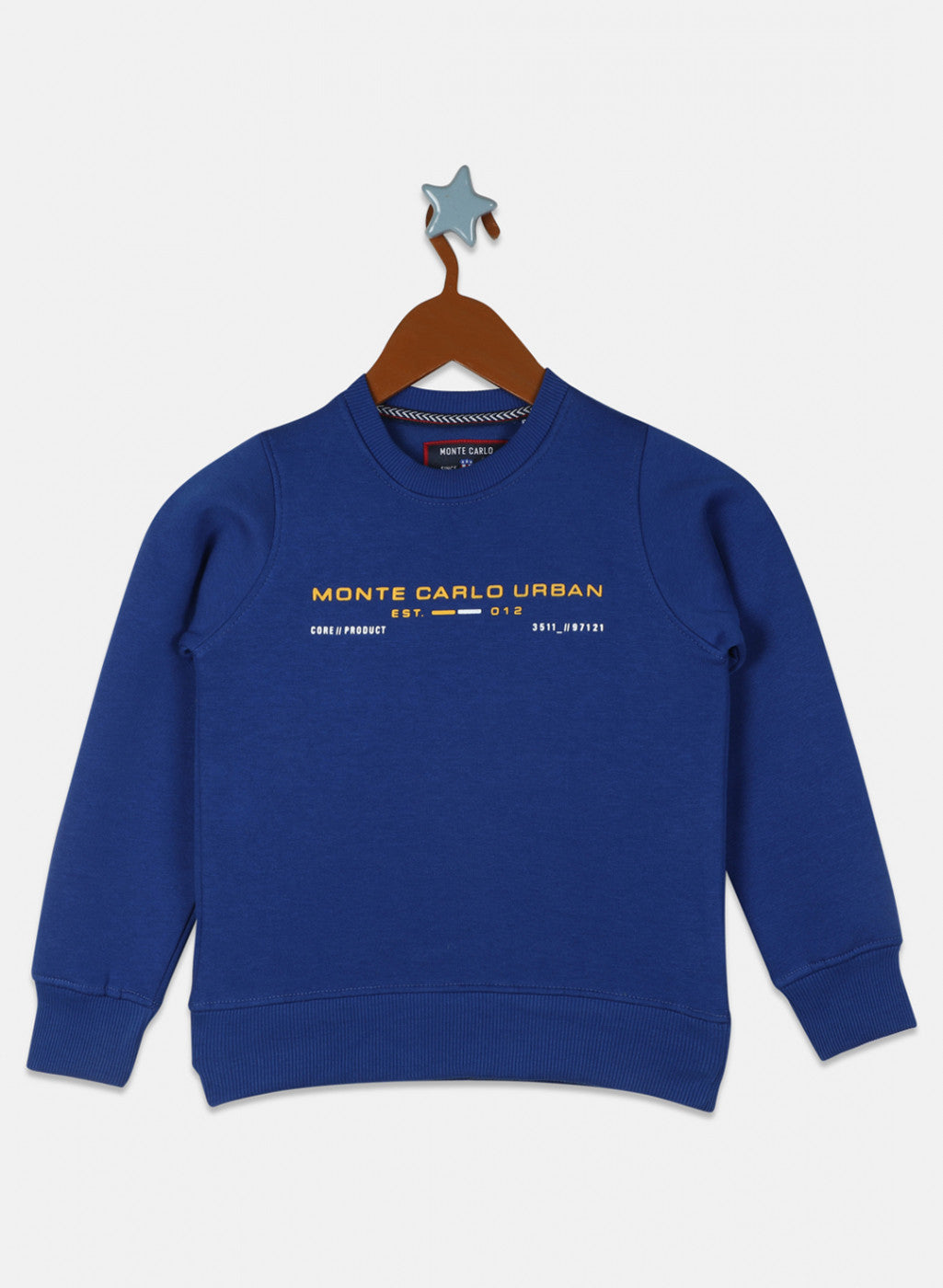 Boys Blue Printed Sweatshirt