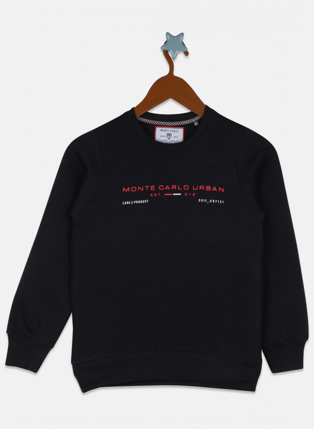 Boys Navy Blue Printed Sweatshirt