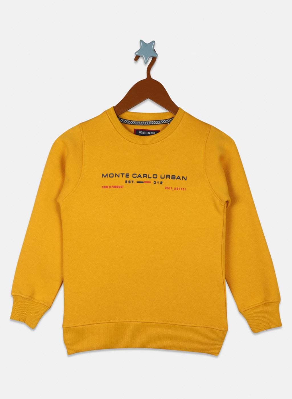 Boys Mustard Printed Sweatshirt