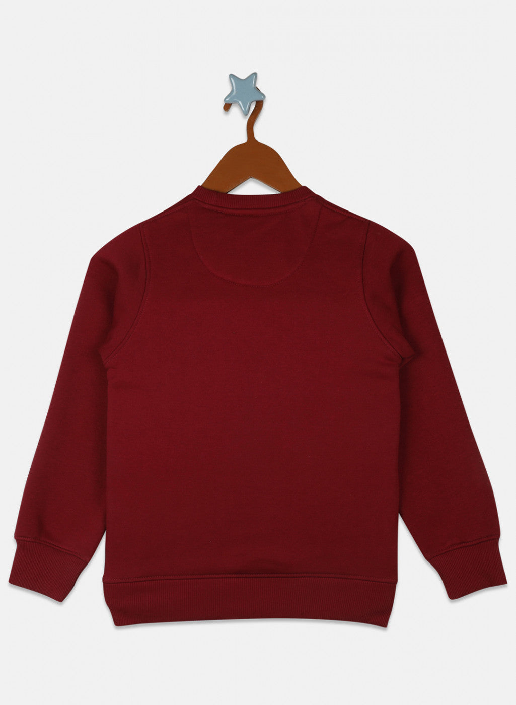 Boys Maroon Printed Sweatshirt