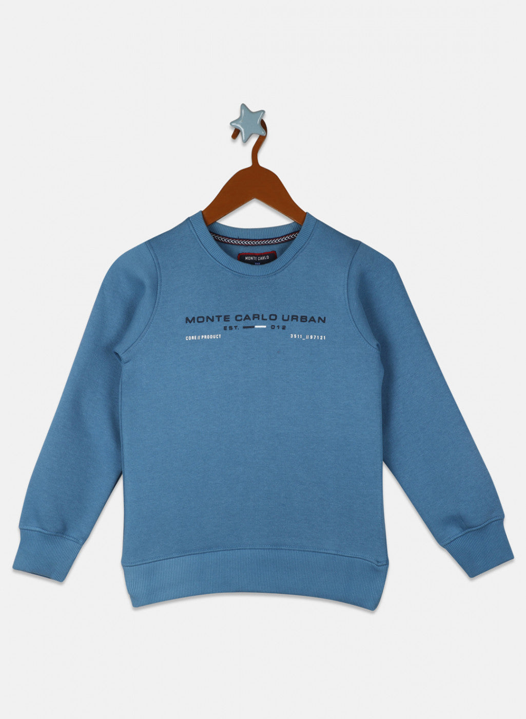 Boys Blue Printed Sweatshirt