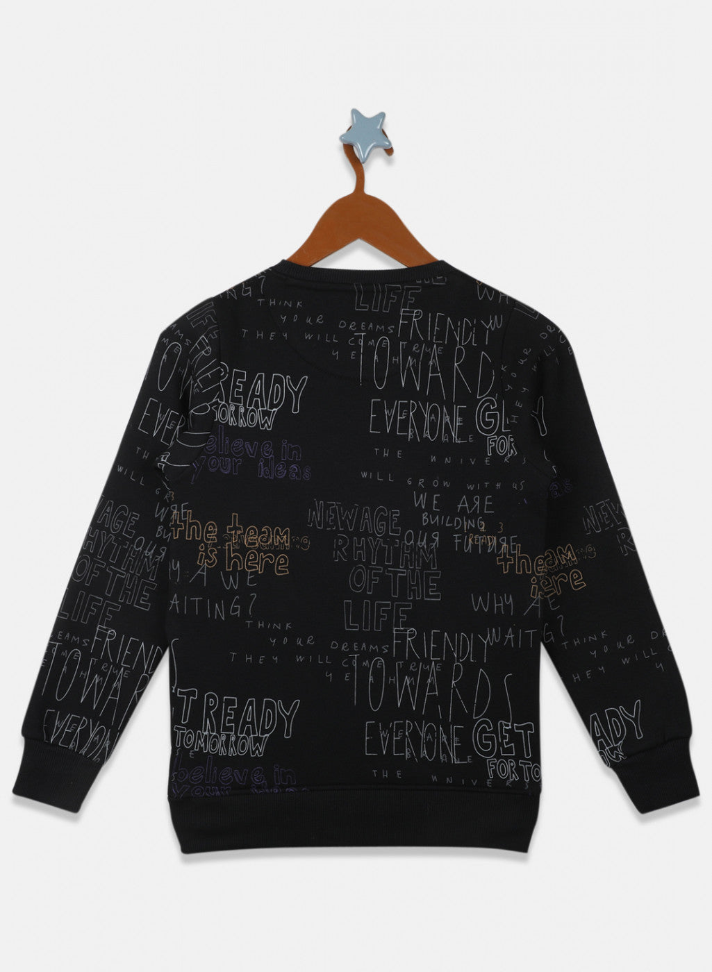 Boys Black Printed Sweatshirt