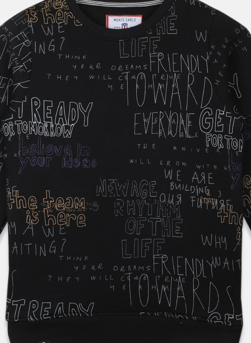 Boys Black Printed Sweatshirt